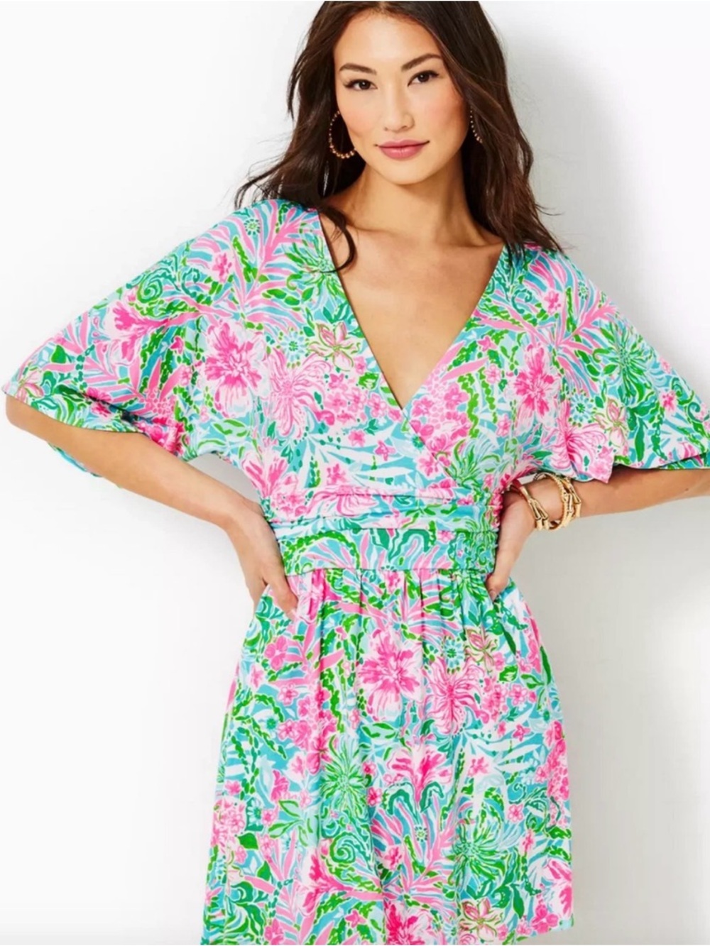 NWOT LILLY PULITZER LARGE PARIGI SKORT ROMPER DRESS ‘LEAF IT WILD’ AMALFI BLUE